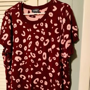 ModCloth Animal Print Short Sleeve Sweater XXL